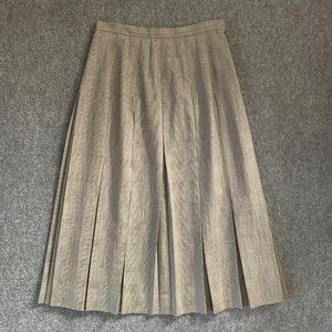 Brooks Brothers Vintage Pleated Plaid Wool Midi Skirt Size 12